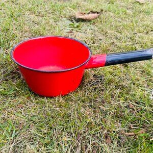 Vintage, Antique, Rustic, Farmhouse, Shabby Chic, Enamel Pot- 5" Diameter
